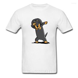 Men's T Shirts Dabbing Dachshund Funny Doxie Leisure Dog Mans Clothes High Quality Graphic Tees Cotton Anime T-Shirt