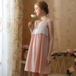 Women's Sleepwear Suspended Pajama Dresses For Women Summer Sleeveless French Underwear Style Princess Sweet Cute Short Skirt Size M L XL