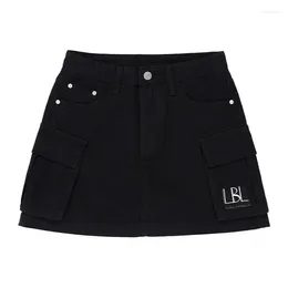 Men's Tracksuits LBL Women Denim Skirt 2023 Summer Retro Versatile Female Short Fashion Black Miniskirt Trend Casual Culottes Skirts