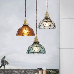 Pendant Lamps Nordic Glass LED Light Knob Switch Bar Cafe Bedroom Dinning Room Modern Handmade Hanging Lamp