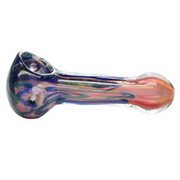 Heady Spoon Pipe Glass Oil Burner Pipes Dry Herb Tobacco Tube Beautifully Colourful Handcrafted Bubbler Dab Oil Rigs Smoking Accessories Wholesale