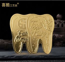 Arts and Crafts Tooth Fairy Gold Coin Children's Tooth Exchange Gift Tooth Coin Collection Reward Metal commemorative coin