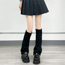 Women Socks Girls Japanese Kawaii Knit Boot 90s Solid Striped Gothic Thigh High Fishnet Stockings Garter Belt