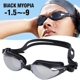Goggles Myopia Swimming Glasses Prescription -1.0~-9.0 Waterproof Anti Fog Swim Eyewear Silicone Diopter Diving Goggles Adults Children P230408