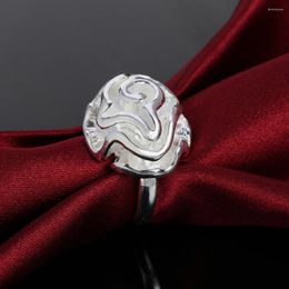 Cluster Rings 925 Sterling Silver Rose Flower Finger For Women Men Size 7 8 9 Fashion Party Wedding Accessories Jewellery Christmas Gifts