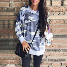 Women's Hoodies Autumn Women Clothing Spring Baggy Casual Plus Size Tops Female O-neck Long Sleeve Camouflage Shirt Lady Printing Pullovers