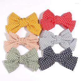 Hair Accessories 6Pcs 4.8" 12cm Kids Girls Big Solid Ribbon Bow Clips With Large Hairpins Boutique Hairclips