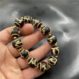 Strand Tibetan Retro 14mm Tibet Beads Bracelet Dragon-Head Hook Agate