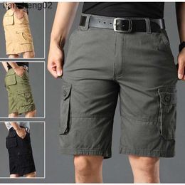 Men's Shorts 2023 New Men Summer Cargo Shorts Military Tactical Outdoor Multi-Pocket Joggers Shorts Men Casual Cotton Loose Work Pants Men W0408