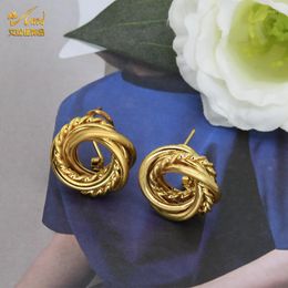 Stud Earrings ANIID For Women Gold Plated Round Statement Ear Rings 2023 Trend Fashion Jewellery Mexican Gift Celtic