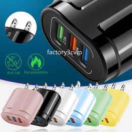 High Speed 3 USb Ports 2A Eu US AC Home Wall Charger Power Adapter Chargers For Iphone 12 13 14 15 Pro Samsung huawei F1