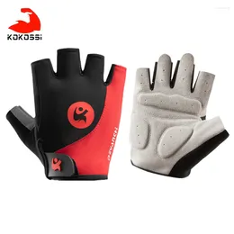 Cycling Gloves KoKossi Half Finger Men Women Outdoor Sports Running MTB Bicycle Absorption Touch Screen Anti Slip