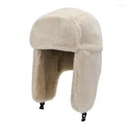 Ball Caps Women's Thickened Warm Beanie Russian Korean Fashion Ushanka Earflap Pilot Hat Women Trend Bomber Winter Ski Hats