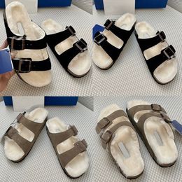 Arizonas Shearling Hot selling womens designer slippers sandals winter warmth comfort slippers home outdoor Muels shoes Can be paired with socks Non slip sole
