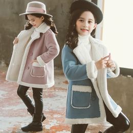 Coat Children's Wool Blends Coats for Girls Winter Teenager Snow Wear Fur Outerwear Jackets 6 7 8 9 10 11 12 14 Years Girls Wool Coat 231108