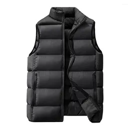 Men's Vests Chic Men Vest Coat Padded Thermal Pockets Cardigan Plus Size Winter