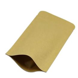 9*14cm Doypack Kraft Paper Mylar Storage Bag Stand Up Aluminum Foil Tea Biscuit Package Pouch Gnoat