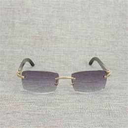 Luxury designer summer sunglasses Vintage Natural Wood Men Buffalo Horn Rimless Frame Eyeglasses Women for Outdoor Accessorie Oculos Square Gafas 012NKajia