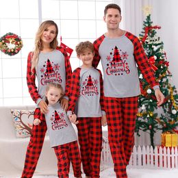 Family Matching Outfits Santa Tree Print Casual Soft Sleepwear Mother Father Kids Baby Matching Clothes Xmas Look High Quality Family Christmas Pajamas 231107