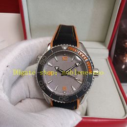 Real Photo With Box Super Watch Mens 44mm Grey Dial Ceramic Bezel 600m Rubber Bracelet Cal.8900 Movement Automatic Sport Watches