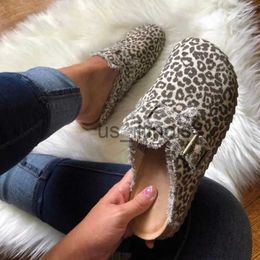 Dress Shoes Plus Size Shoes of Women Summer 2022 New Fashion Leopard Print Semi-support Casual Loafers Ladies Socofy Flat Slip-on Shoes J231108