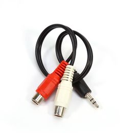 Freeshipping 10pcs/lot 35mm Male Jack to 2 RCA Female Plug Adapter Cable Mini Stereo Audio Cable Headphone Y Cable Dtdui