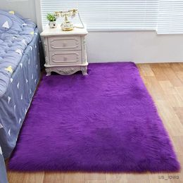 Carpets Soft wool carpet suitable for bedroom living room decoration fur area 6CM long hair carpet
