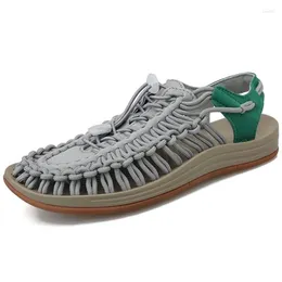 Sandals Summer Men Fashion Handmade Weaving Design Beach Shoes Breathable Casual Flat Outdoor Couples Size 35-46