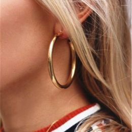 Stud Earrings Fashion Metal Circle For Women Modern Gold Colour Round Brincos Wholesale Party Gift