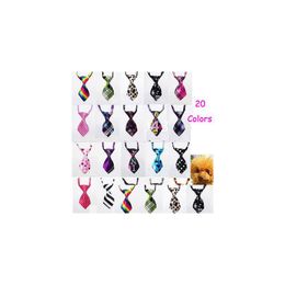 Dog Collars Leashes New 50Pcs Wholesale Mix Colour Polyester Silk Pet Necktie Adjustable Handsome Bow Tie Collar Cute Gift Drop Del Dhlts