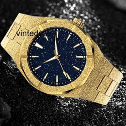 Watches For Men Quartz Stainless Steel Waterproof Quartz Watch Gold Sand Sky Surface Men's