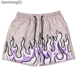 Men's Shorts Mesh Breathable Men Shorts GYM Basketball Running Quick-Drying Shorts Baggy Flame Print Fashion Shorts New 2023 Summer Shorts W0408