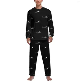 Men's Sleepwear Dachshund Pyjamas Man Dog Pet Cool Spring Long Sleeves 2 Piece Leisure Design Pyjama Sets