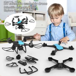 Drones JJRC H108 DIY Assembly RC Drone with 4K Dual Camera Scientific Intelligent Assembly Quadcopter Toy 360 Degree Flip Kids RC Toys Q231108