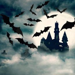 Wall Stickers 12Pcs 3D Bat Luminous Halloween Decoration For Kids Bedroom Ceiling Home Decor Decal DIY Bar Room Sticker Supplies