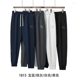 Men's Pants 2023 Autumn And Winter American Liquid Ammonia Air Cotton Elastic Waist Bundle Feet Embroidery Casual Sweatpants