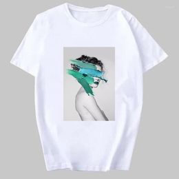 Women's T Shirts Women T-shirt Summer Short Sleeve Cotton Plus Size S-3XL Shirt Art Girl Print Funny Casual O Neck Female Tshirt Tees Tops