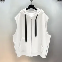 Men's Vests Hooded Zipper Sleeveless Vest T-shirt Summer Camisole Casual Loose Sports Men