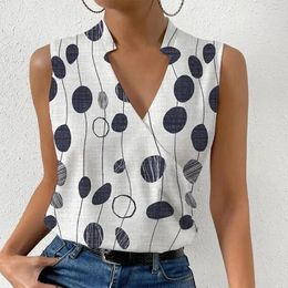 Women's Blouses Fashion V-neck Sleeveless Floral Print Women Tops And 2023 Summer Casual Tank Top Femme Vintage Shirt Blouse