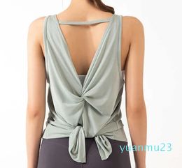 Wo's Sexy Back Split Tank Tops Sleeveless Yoga Vest Running Thin Breathable Fiess Sports T-shirt Casual Workout Gym Clothes