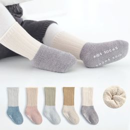 Kids Socks Milancel Winter Baby Socks Baby Patch Work Non slip Socks born Thick Warm Socks 230408