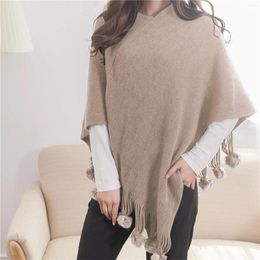 Visors Autumn And Winter Cape Fringe Horn Buckle Solid Colour Irregular Double Warm Thick