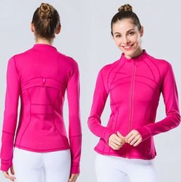 LU-088 2022 Yoga Jacket Women's Define Workout Sport Coat Fitness Sports Quick Dry Activewear Top Solid Zip Up Sweatshirt SportwearSlimming trend