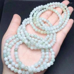 Link Bracelets Natural Jadeite Triple Circle Bracelet Women Healing Gemstone Crystal Strand Bangles Lovers Jewelry Gift 1PCS