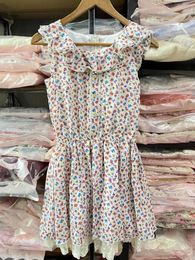 Casual Dresses Japan Liz Lisa Chiffon Ruffle Collar Floral Printed Sleeveless Mini Dress