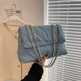 Shoulder Bags Handbags Women's Cushioned Bag Denim Blue Diamond Messenger Bag Large Capacity Work Street Handbag Wallet and Bagstylishdesignerbags