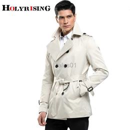 Men's Jackets Holyrising Men Trench Coat Slim Coats Casual Streetwear Windbreak Mens Clothing Shorts Vintage Overcoat Size S-4XL 18746-5zln231108