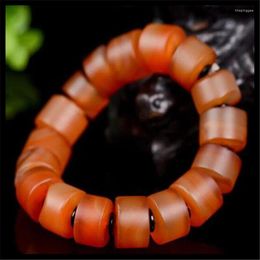 Strand Chalcedony Bracelet: Beautiful Fashionable Versatile Old Agate Bracelet Abacus Bead