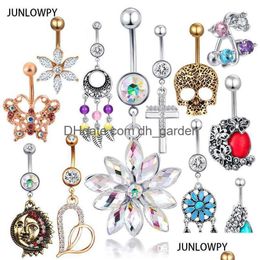 Navel Bell Button Rings Navel Bell Button Rings Surgical Steel Lots Of Piercing Nombril Tragus Earring Body Jewelry Fashion Dangle B Dh38C