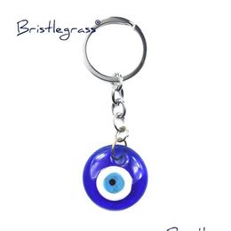 Keychains & Lanyards Turkish Blue Evil Eye Key Chains Ring Holder Keychain Amets Lucky Charm Glass Hanging Pendant Blessing Dhgarden Dhun1